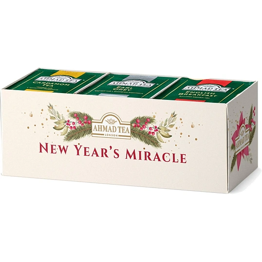 Чай Ahmad Tea Новогоднее чудо, ассорт, пак в конв, 3вкуса, 30пак (N078) НГ