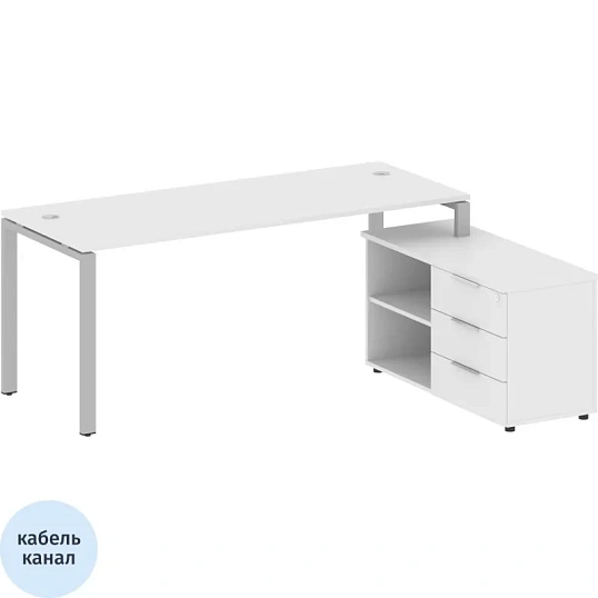 Стол Metal Sys.St П-обр м/к оп.тум пр БП.РС-СТС-2.5Пр 1900x1520x750 Бел/Сер