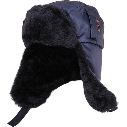 Шапка-ушанка зимняя с креплением для каски (Шап 572) т.син (р.57)