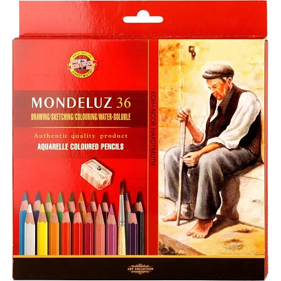 Карандаши акварельные MONDELUZ OLD MAN 3712 36цв/наб картон.уп 3712036003KZ