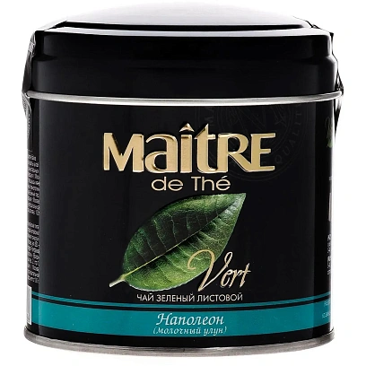 Чай Maitre de The Наполеон молочный оолонг, зеленый, листовой, ж/б, 100г