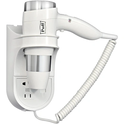 Фен Puff-1600B, белый, 1,6 кВт