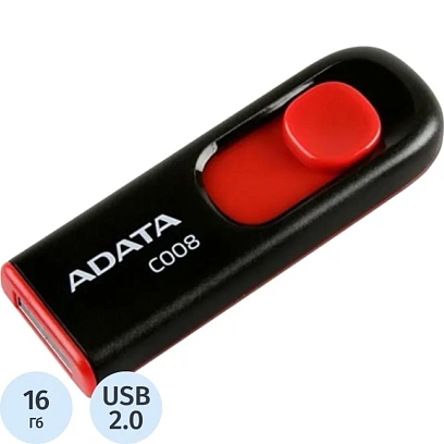 Флеш-память ADATA C008, 16GB, AC008-16G-RKD