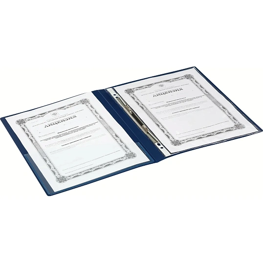 Скоросшиватель пластиковый с внутренним карманом Attache А4 син 200л,0,7мм