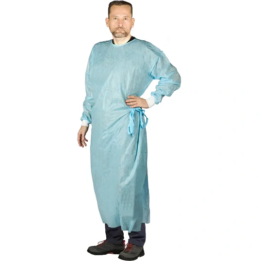 Халат хирург. стер., XL (52-54), Стандарт+, (пл 40, смс) 1шт./уп