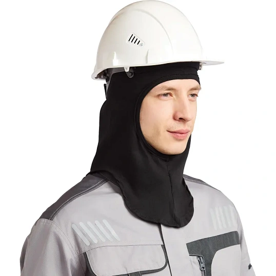 Балаклава -подшлемник трикотаж плотность 120г р-р универсальный цв.черный