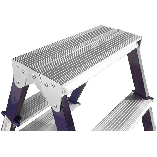 Стремянка Алюмет двухсторонняя стальная с алюмин. ступенями 5 ст. MD8205