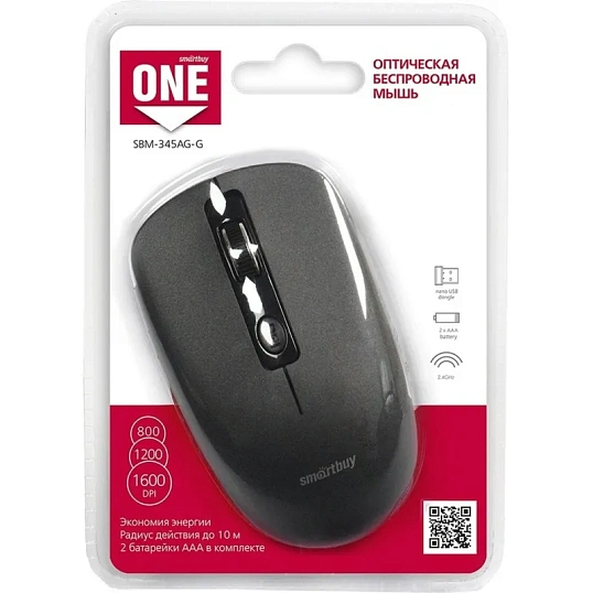 Мышь компьютерная Smartbuy ONE 345AG серая (SBM-345AG-G)