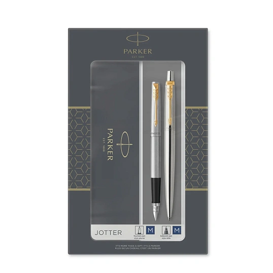Набор пишущих принадл. PARKER Jotter Stainless Steel GT шар.руч+перо2093257