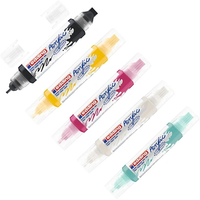 Набор акриловых маркеров двусторонних 3D Edding 5400 /.скош.нак. 5 цв