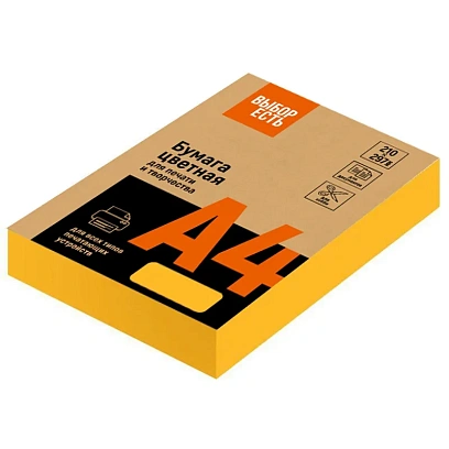 Бумага цветная Выбор есть (А4,75г,оранжевый неон) пачка 500л