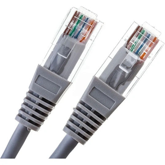 Патч-корд TWT TWT-45-45-0.5-GY UTP кат.5e, 0.5 м, серый