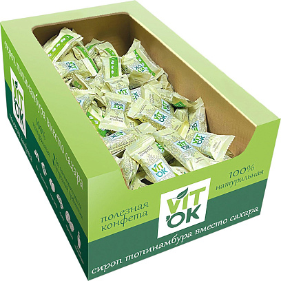 Батончик мюсли VITok неглазированные с топинамбуром конфеты в коробке, 3кг