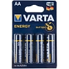 Батарейка Varta ENERGY LR6 AA 4шт/бл Alkaline 1.5V (4106) (4106213414)