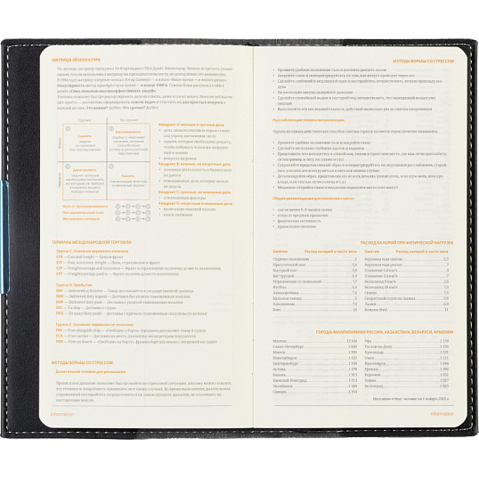 Еженедельник недатированный черный А6METROPOL 3-492/03