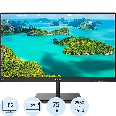 Монитор Philips 27 275E1S черный IPS LED 16:9 HDMI 1000:1 2560x1440 75Hz