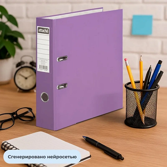 Папка-регистратор с арочн.мехAttacheSelection Экономи 90мм,сире,ПБП1,карм.к