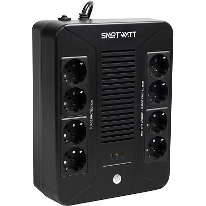 ИБП SMARTWATT UPS SAFE PRO 600, 600ВА/360Вт, LED, 8xEURO
