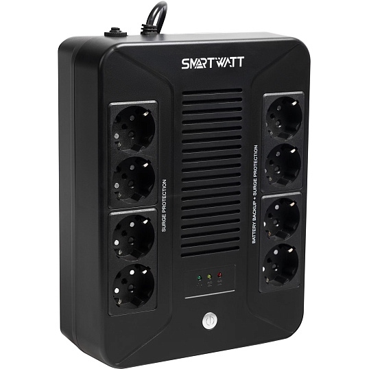 ИБП SMARTWATT UPS SAFE PRO 600, 600ВА/360Вт, LED, 8xEURO