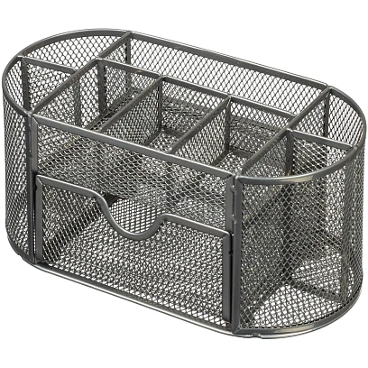 Подставка-органайзер д/канц.мелочей Комус 9от мет сетка 220х110х105мм сереб
