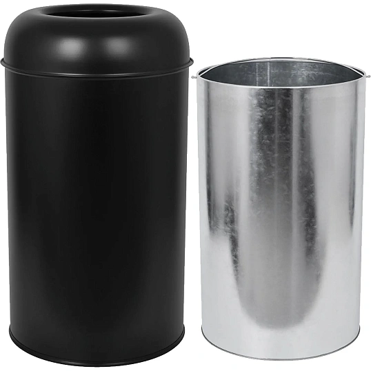 Контейнер для мусора (корзина) Luscan Prof 50л,матов.черный с кругл.крышкой