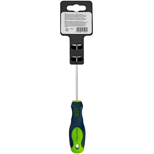 Отвертка PH0 х 100 мм CrV Сибртех 11837