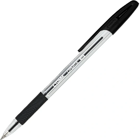 Ручка шариковая неавтомат. СТАММ Орбита 150 черная 0,7/0,5 с манж РШ-31670