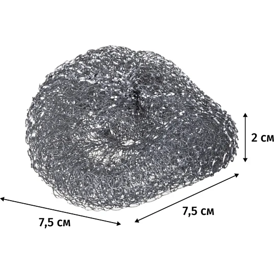 Губка-мочалка металлическая средняя D=7,5 см. вес=14гр. 3шт./уп. PACLAN