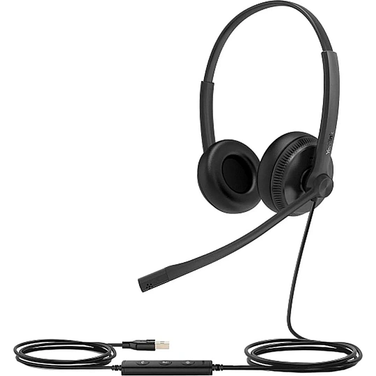Гарнитура головная Yealink UH34 Dual UC Дуо, Проводная, HD звук, USB, шт