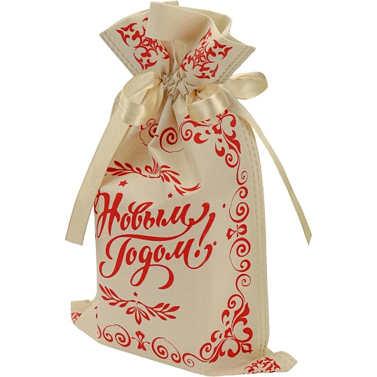 Мешочек для подарков Расписной узор, 20x30см, красный,НУ-6245