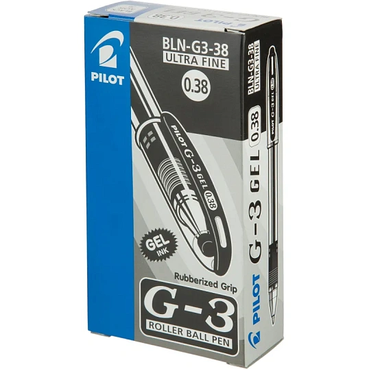 Ручка гелевая неавтомат. PILOT BLN-G3-38 рез.манжет. черн0,2мм Япония