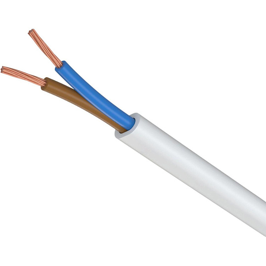 Шнур ШВВП 2х0,75, белый, бухта 100м