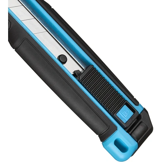 Нож универсальный мультифункц. TOPFORT 18мм блок.сист.,ABS+TPR,2 зап.лезв