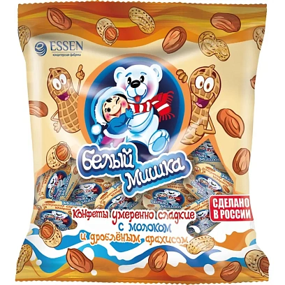 Конфеты жевательные Essen Белый Мишка неглазированные, 500г