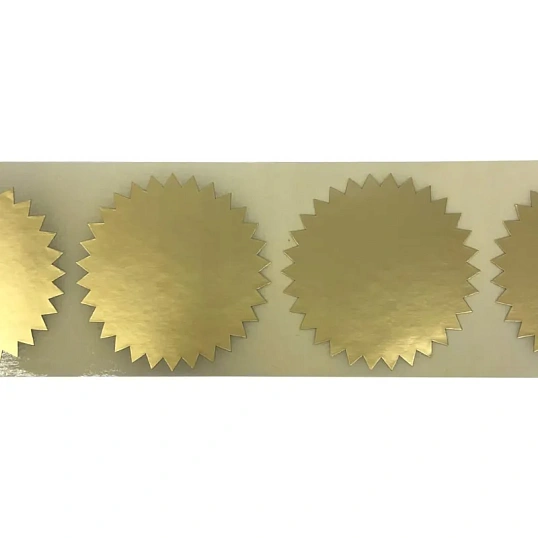 Этикетка для опечатывания документов ЗВЕЗДОЧКА, 55 мм, 500 шт/рул,цв Золото