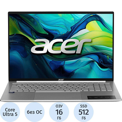 Ноутбук Acer (NX.D3UCD.002) Core 5-115U/16Gb/512Gb SSD/16/noOS