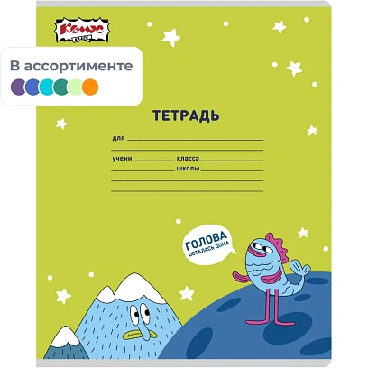 Тетрадь школьная А5 18л клетка Комус Класс Максики, в ассортименте, 2021687