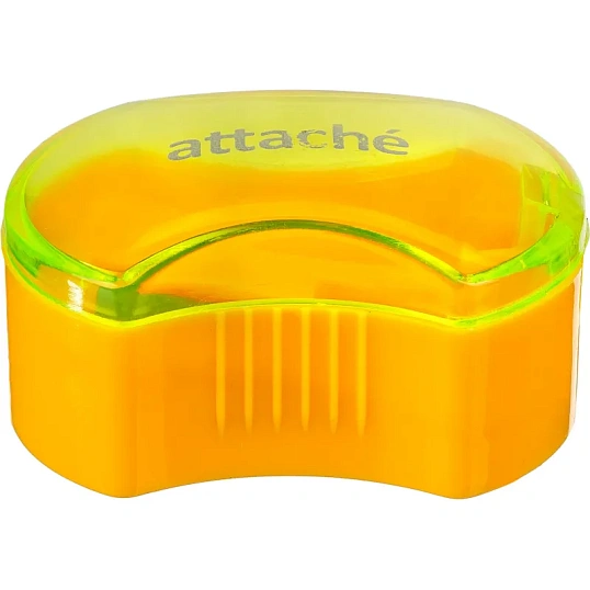 Точилка Attache, 1 отверстие, с контейнером, эргономичн, в ассорт