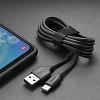 Кабель Deppa (72313)USB-A - USB-C, черный USB 2.0, 2.4A, 2м