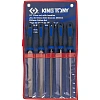 Набор напильников 250 мм,двухкомпонент рукоятки,5предметов,KING TONY 1015GQ
