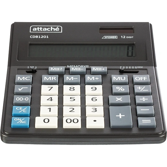Калькулятор настольный Attache CDB1201-BK 12-разрядный черный 205x155x35 мм