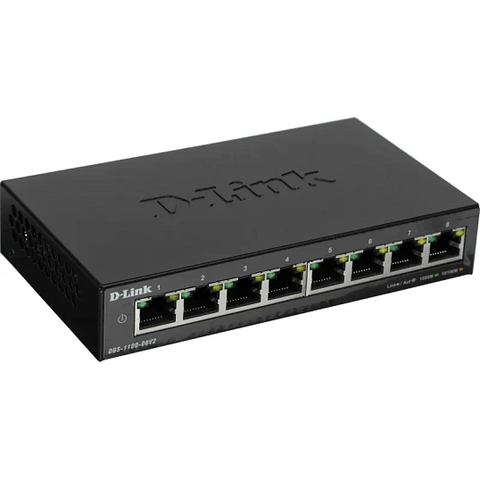 Коммутатор D-Link DGS-1100-08V2/A1A L2 8 портов 10/100/1000Base-T настр