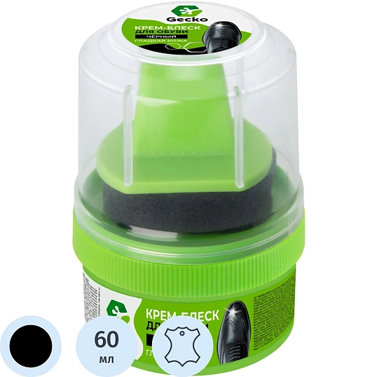 Крем для обуви  блеск черный серии Gecko 60мл