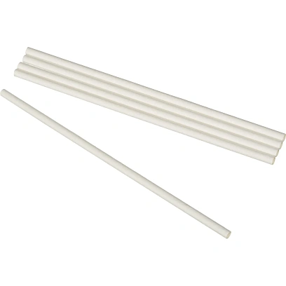Трубочки для коктейля  бумажная белая 205мм, d-6мм, в инд. упак. 1500шт/кор