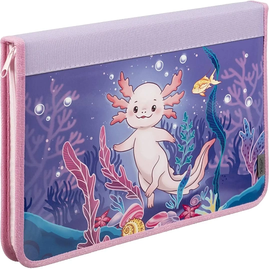 Папка для труда Комус Класс Аксолотль,А4,резинк,ткань/лам,340х235х30,ПТ-Р4