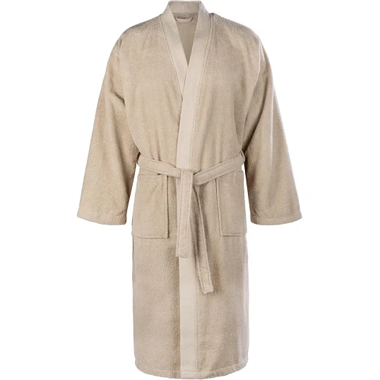 Халат Махровый Мужской  DELRAY Кимоно бежевый, L-XL,300 гр/м2