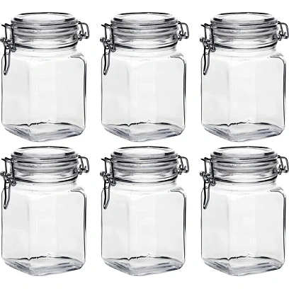 Банка с металлической клипсой КРЕМЛИН, объем 1050 мл 6шт/уп