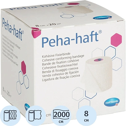 Бинт самофикс эласт 20м х 8см, белый, PEHA-HAFT
