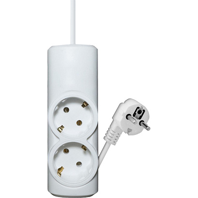 Удлинитель PROGIX PG210 2р/2м/2,2кВт/10А заземление, белый, ПВС 3х0.75