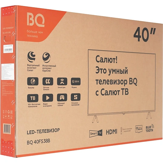 Телевизор BQ 40FS38B, FHD ready, смарт (Салют ТВ)